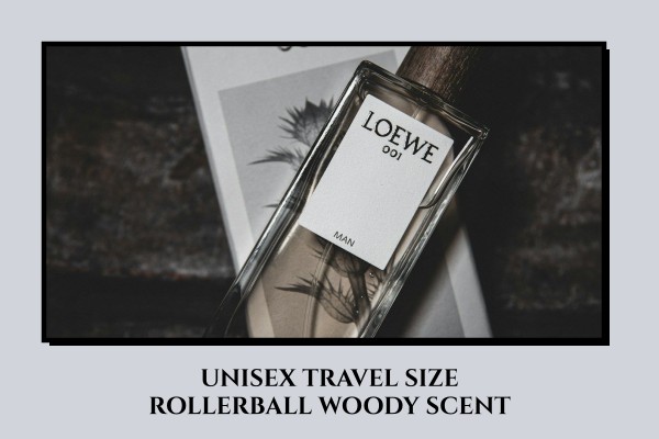unisex travel size rollerball woody scent